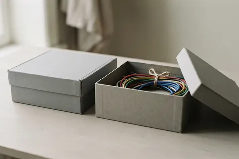 A closed grey box beside an open one with its wiring visible: the black box and the white box.
